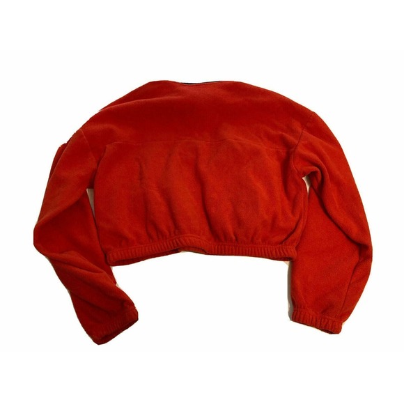 Polaroid Womens Cropped 1/4 Zip Color Block Pullover Sweatshirt Size Medium Red - Picture 2 of 8
